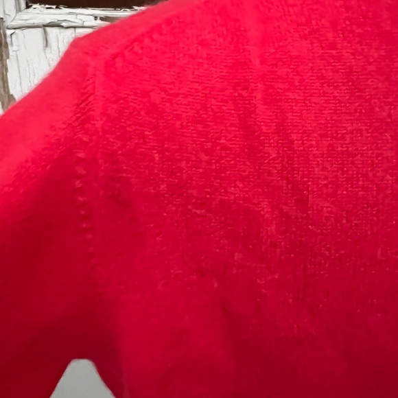 Red Women's Cashmere Cardigan Sweater - Picture 8 of 10